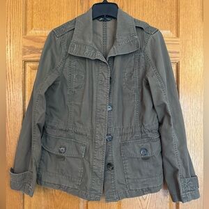 Eddie Bauer Women’s Medium Green 100% Cotton Military Utility Jacket